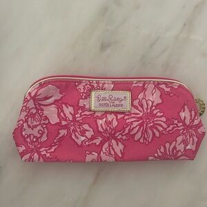LILY PULITZER Estee Lauder Women's Pink Floral Make Up Zippered Bag